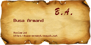 Busa Armand névjegykártya